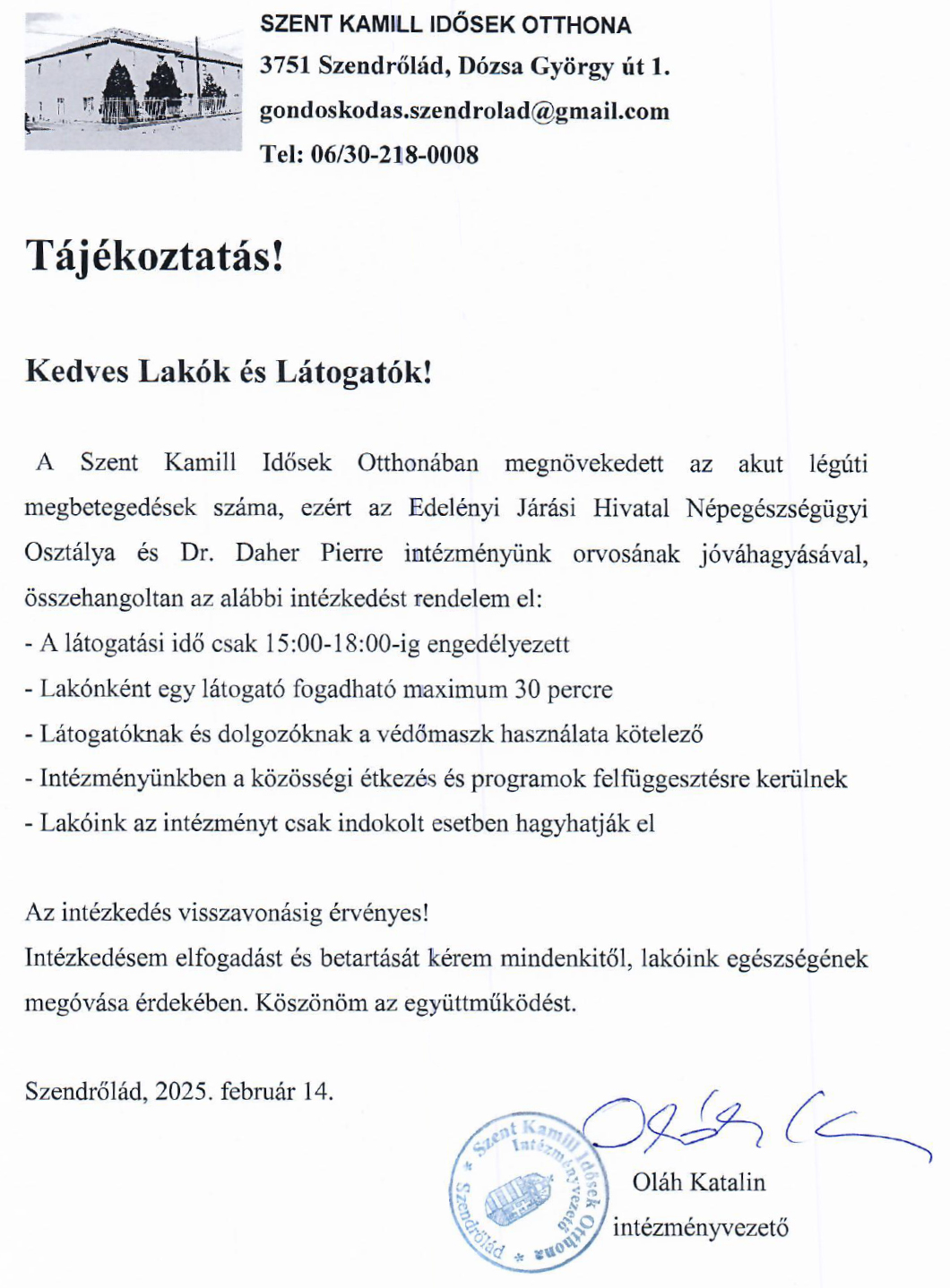 felhivas kamillotthon